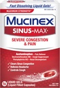 Mucinex Sinus-Maxの最高の強さの重度の混雑及び苦痛液体ゲル、16ct