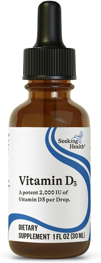 Seeking Health Vitamin D3 Drops - Bone Health & Immune System Support Supplement - Liquid Vitamin D3 with Olive Oil - 1 FL oz, 900 Servings