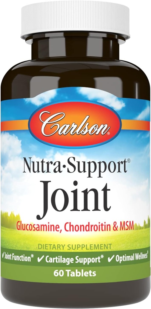 Carlson - Nutra-Supportジョイント、グルコサミンコンドロイチン&MSM、共同機能、軟骨サポートと最適ウェルネス、60錠