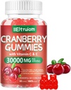 Cranberry Gummies Urinary Tract Health for Women & Men, 50X Concentrate Extrac, Vitamin C & E, Cranberry Gummies for Women with Hibiscus to Support Immune, 60 Counts