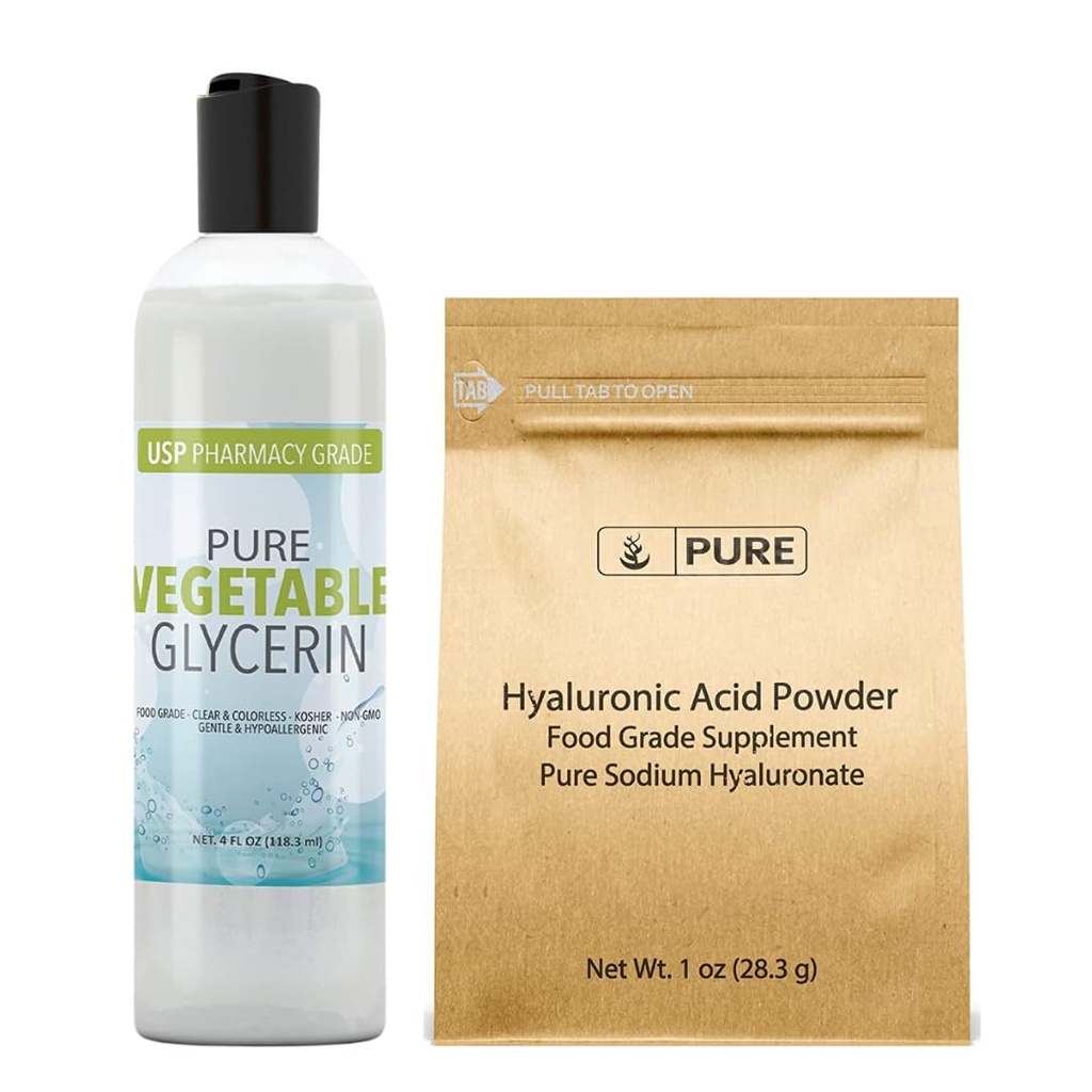 純粋な元のINGREDIENTSのHyaluronic酸および野菜Glycerinの束、さまざまなサイズ、食品等級、無臭
