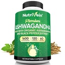 男性と女性のためのNutrivein Ashwagandha - 1600mg - ブラックペッパーで強化 - 高吸収性の根の粉Ashwagandhaは気分のバランス、休息、および焦点のためのサプリメント - 120ビーガンカプセル