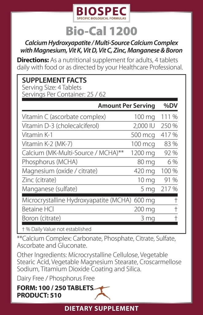 BioSpec Nutritionals Bio-Cal 1200(250錠)