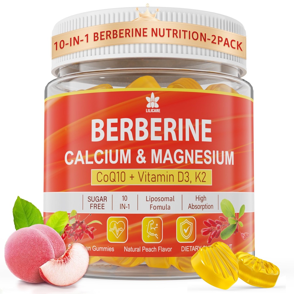 Berberineの補足のガミーの砂糖は、Liposomal Berberine及びBerberine HCI、Calcium、マグネシウム、砂糖及びレベルのためのAMPKのActivitor、免疫、エネルギー、Metabolism - 2の詰まります