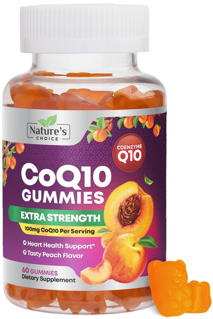 大人100mgのためのCoQ10グミー - 3X強さ、高吸収、心の健康サポート及びエネルギー生産、超Coenzyme Q10のビタミン、Coq 10の補足- 60 CoQ10のグミー