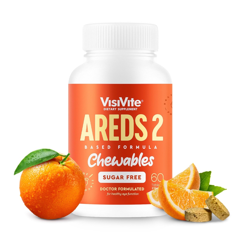 AREDS 2 砂糖なしの目のビタミン - 目のためのルテインガミーの代替 - 目の健康のためのルテイン - プレミアム砂糖なしの目のビタミン - 大人のための目の心配の補足(Chewableタブレット)
