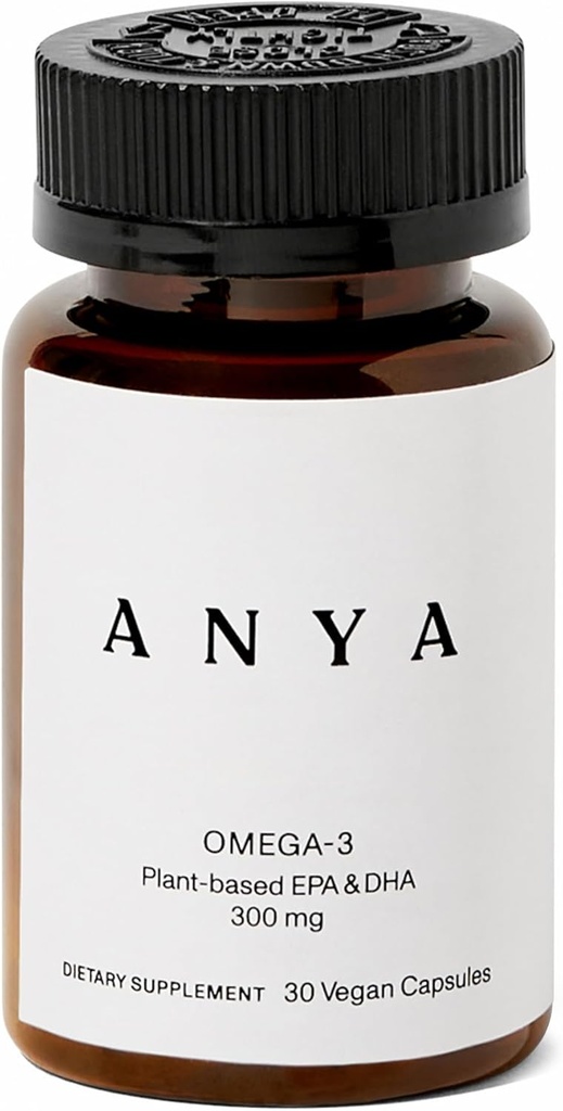 ANYAオメガ3 300mg DHAとEPA、きれいな成分、非GMO、100%ビーガン、グルテンフリー、大豆、および乳製品無料。 女性のための補足、母乳育児および乳化サポートのための出胎前ビタミン