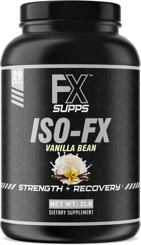 FX SUPPS ISO-FX 100%の隔離された乳状蛋白質の粉(Vanilla)の人および女性のための複雑なBCAA及びAAのブレンドが付いている理想的なポストのワークアウトの回復補足、サポート筋肉回復および成長、2.0ポンド