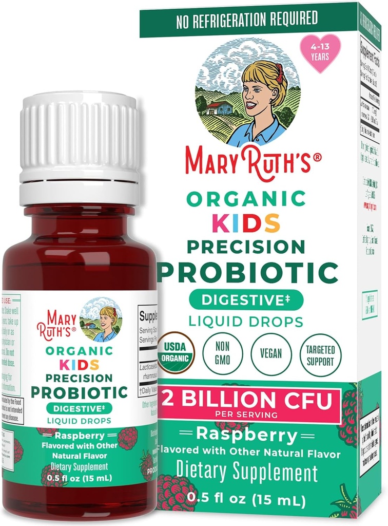 MaryRuth Organic USDA Organic Liquid Kids Probiotic Drops | 消化器の健康 | 腸の健康 | キッズ免疫サポートサプリメント | 全体的な健康とウェルネス | 非GMO | 完全菜食主義者 | 30人前菜