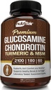 NutriFlair GlucosamineのコンドロイチンのタービンMSMのボスウェリア、180のカプセル - 共同慰めの補足 - 自然で及び非GMO - 酸化防止の丸薬 - サポート背部、膝、手、接合箇所、軟骨