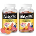 大人のためのAirborne 750mgのビタミンCのグミ、強力な酸化防止剤VIT C及びEのカフェインの自由な2x63ctのびん(42のサービング)、分類されたフルーツの味の免疫サポート ガミー