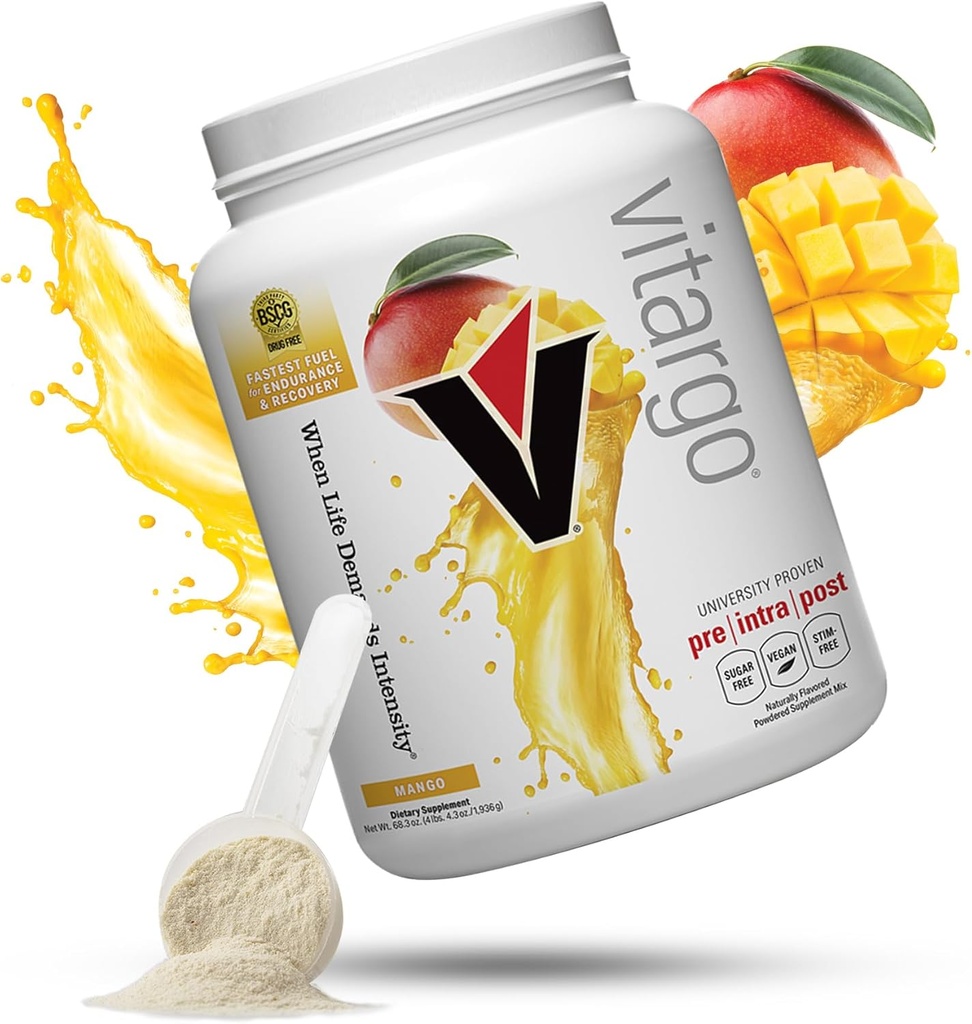 Vitargo 炭水化物パウダー | フィード マッスル グリコゲン 2X より速く | 4.4 LB マンゴー プレワークアウト & ポスト ワークアウト 回復パウダー | 回復のための炭水化物サプリメント, 持久力, 筋肉量を得る