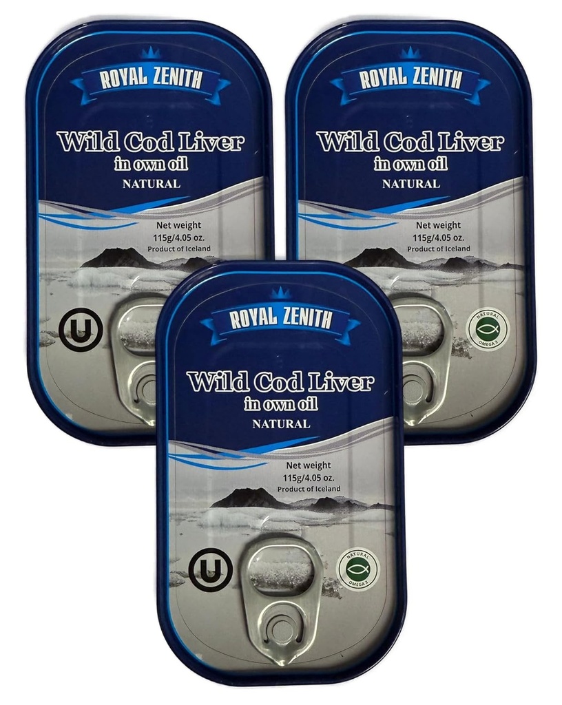 ロイヤル ゼニス アイスランド ワイルドタラ 肝臓 4.05oz/115g 3パック