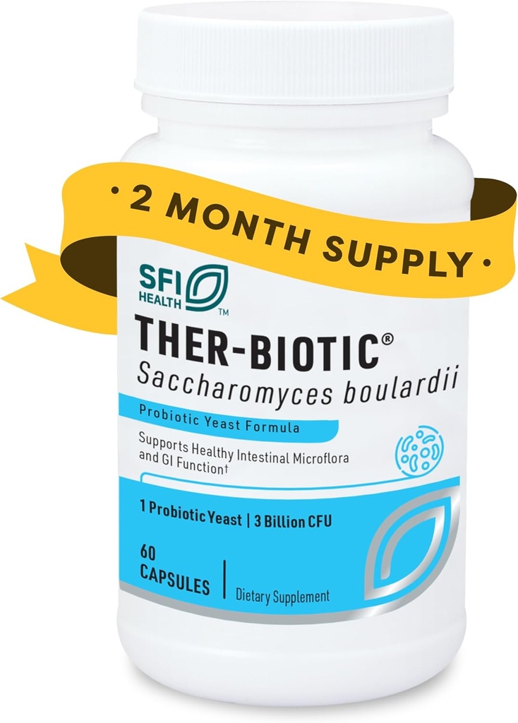 Klaire Labs SFI Health Ther-Biotic Saccharomyces Boulardii Probiotics for Women & Men - S Boulardii Probiotics for Digestive Health & Immune サポート - 健康な腸のFlora(60カプセル)をサポート