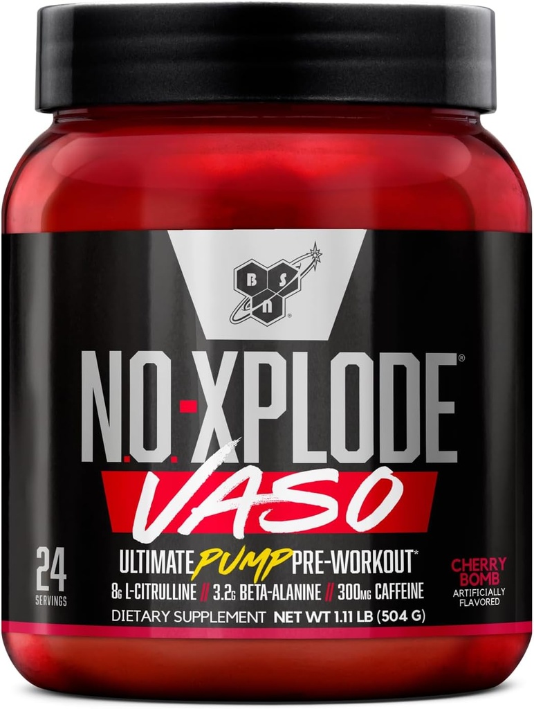 BSN N.O.-XPLODEのVasoのプレワークアウトの粉L-Citrullineおよび3.2gベータアラニンおよびエネルギーの味:チェリーの爆弾、24のサービング