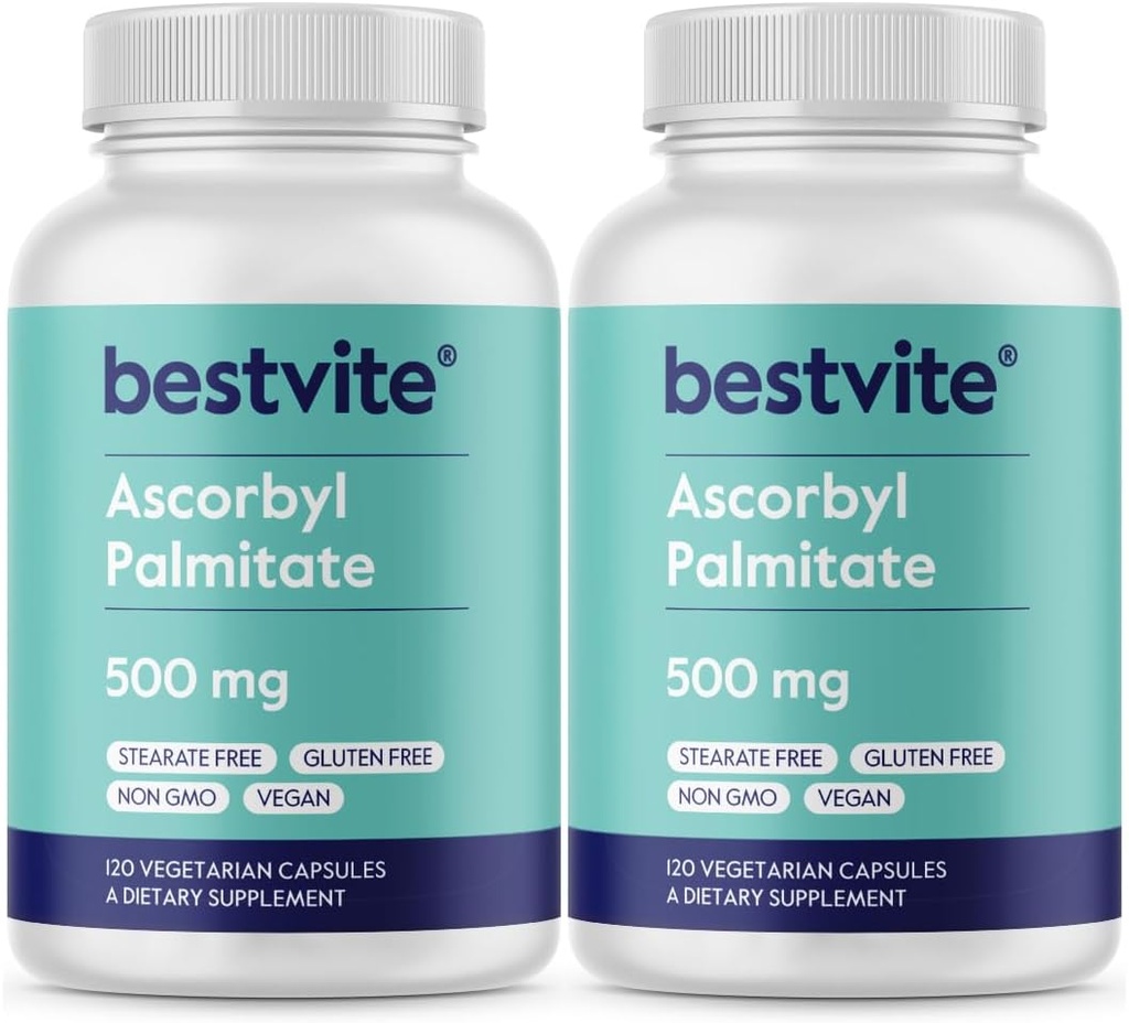 BESTVITE Ascorbyl Palmitate 500mg (240 ベジタリアンカプセル) (2-パック) - なし 充填剤 - フローエージェントなし