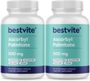 BESTVITE Ascorbyl Palmitate 500mg (240 ベジタリアンカプセル) (2-パック) - なし 充填剤 - フローエージェントなし