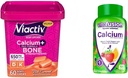 Viactiv Calcium Chews & vitafusion Calcium Gummies, 60 Chews & 100 Count - Bone & Teeth Health Supplements