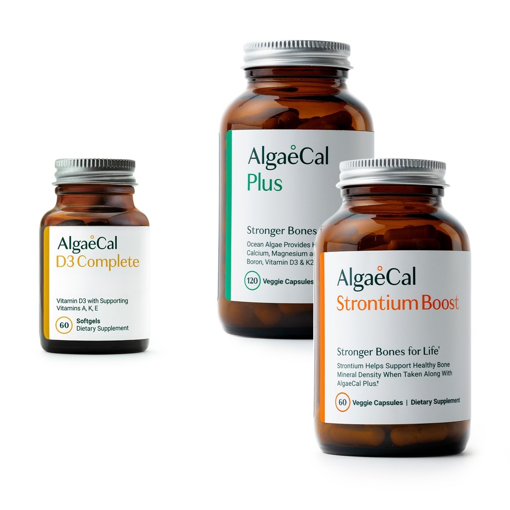 ALGAECALの骨の健康の束-D3の完全な(1000のIU) + K2、ビタミンE、ビタミンA及び植物ベースのカルシウム 臨床的に骨密度を高めるために支えられる
