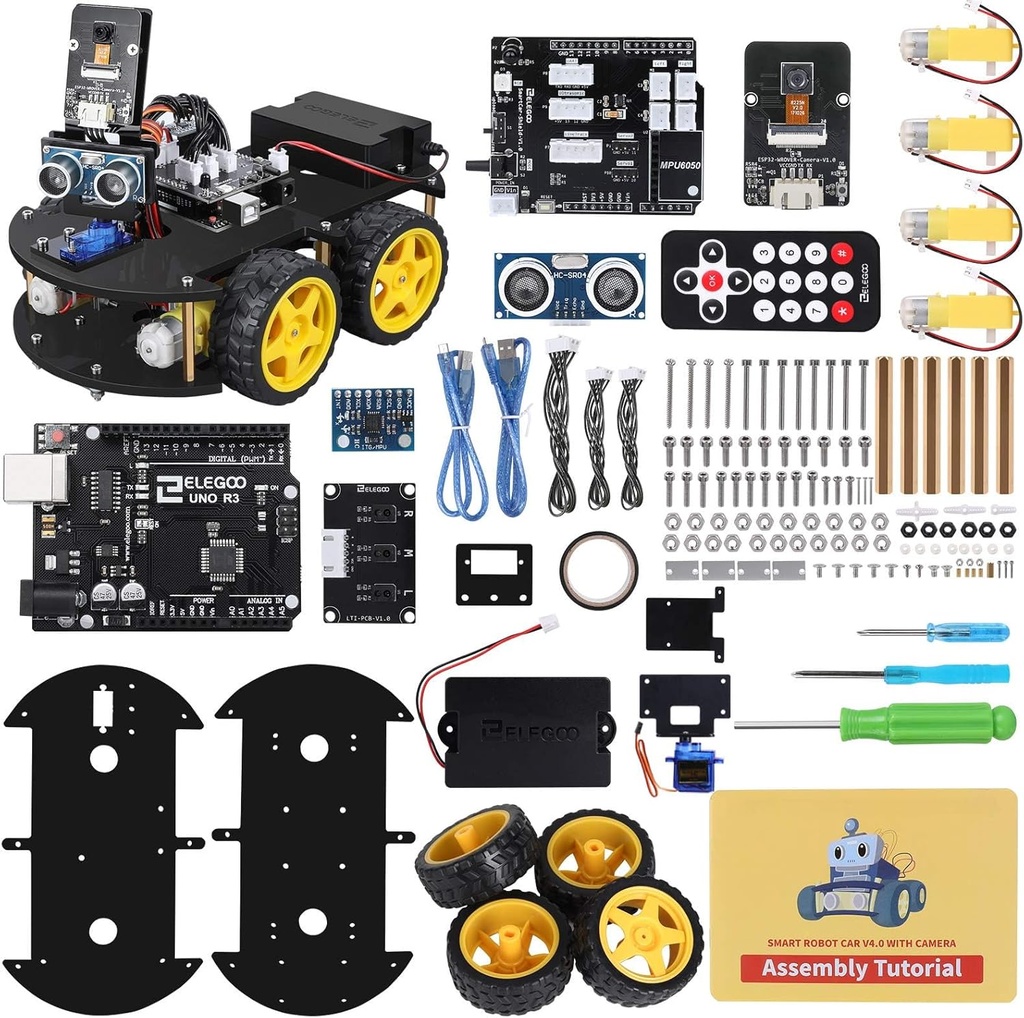 ELEGOO UNO R3の子供の年齢のためのArduinoのロボティクスのためのスマートなロボット車のキットV4 8-12 12-16 STEMの科学のキットのコーディングのギフトのための8 9 10 11 12 13 14 15 16年の男の子の少女のティーンの涼しい工学の建物のおもちゃ