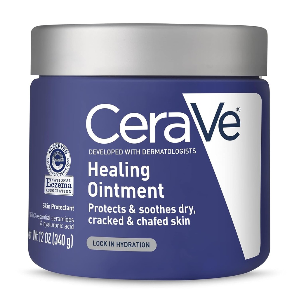 CeraVe Healing Ointment、石油、Hyaluronic酸及びCeramides、表面及びボディ皮の障壁の修理のための割れた、Chafed、乾燥した皮、芳香の自由及びラノリンの自由、12 Oz
