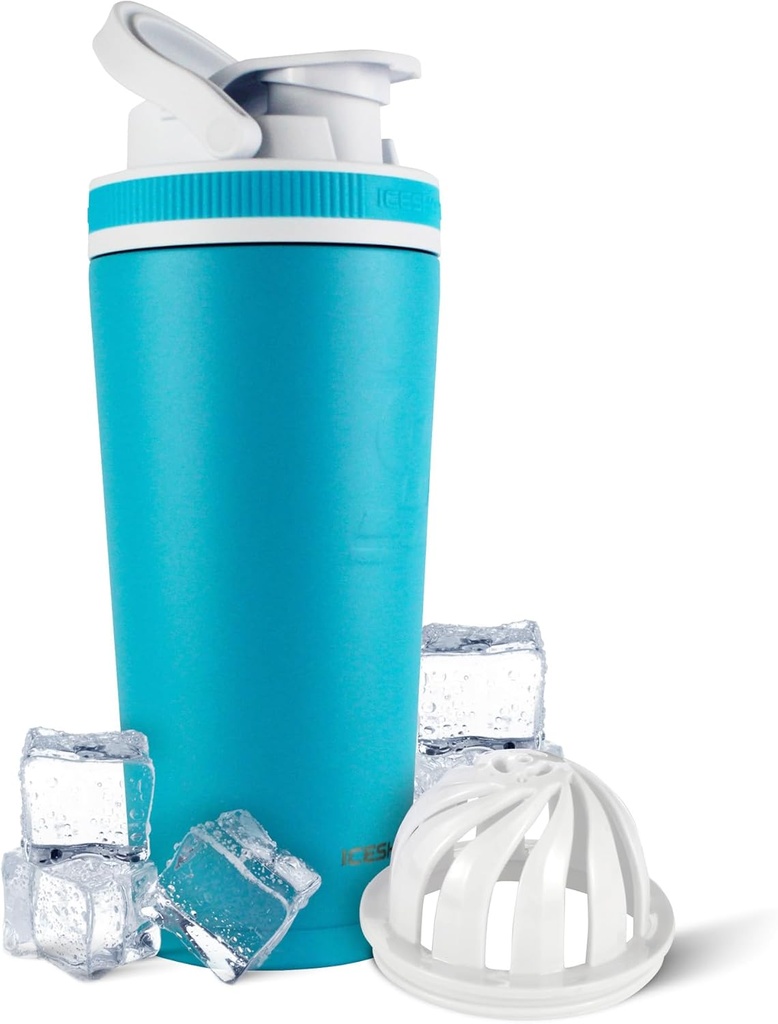 アイスシェーカー絶縁ステンレスシェーカーボトル | 26oz, カリブ海産 | 30時間冷え | ツイストオン攪拌機付保冷カップ | たんぱくしゃく・水・スムージー・カクテル