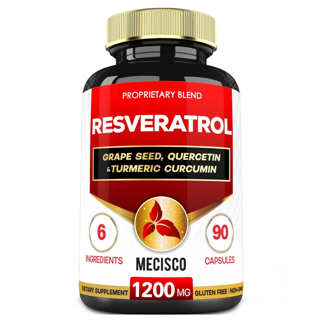 ブドウ種子、ミルクアザミ、およびより多くのトランスレスベラトロールサプリメント - Resveratrol - 6免疫システム、心の健康、体管理のためのハーブサポート - 90カプセル