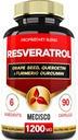 ブドウ種子、ミルクアザミ、およびより多くのトランスレスベラトロールサプリメント - Resveratrol - 6免疫システム、心の健康、体管理のためのハーブサポート - 90カプセル