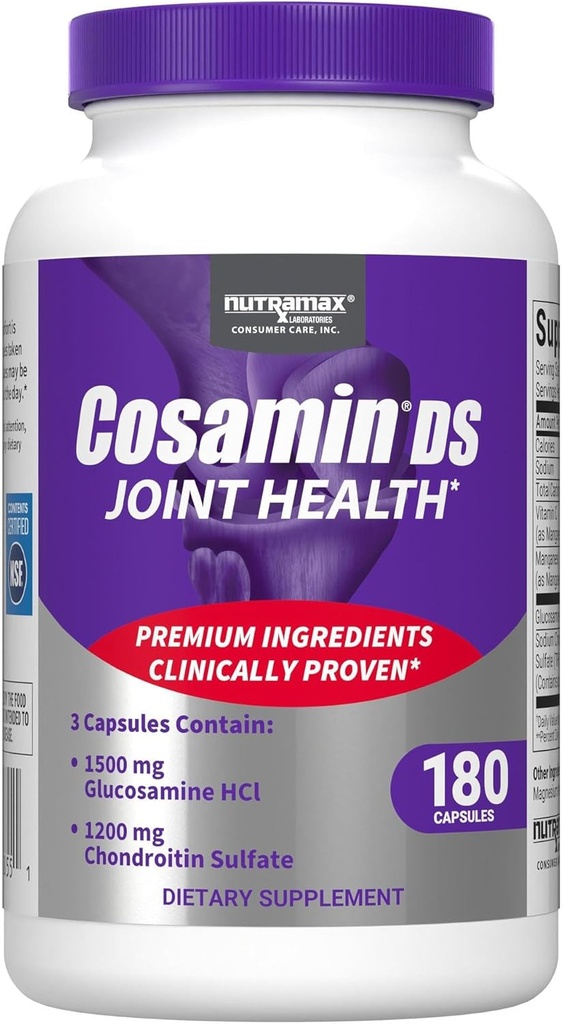 Nutramax ラボラトリーズ Cosamin® DS 共同健康サプリメント Glucosamine & Chondroitin for Men’s & Women's Joint Health, 180 カプセル