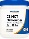 Nutricost C8 MCT オイルの粉23のサービング(8oz) - 95% C8 MCTオイルの粉