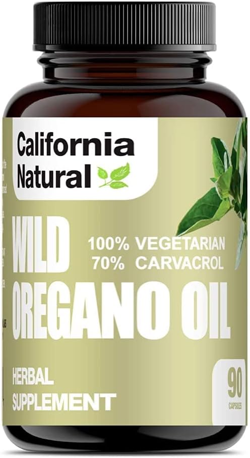 ワイルドオレガノオイルベジタリアンソフトカプセル - カリフォルニアナチュラル - 免疫システム&消化器サポート - 腸の健康と健康的な消化を促進 - 100%ベジタリアン - 70% Carvacrol - ハーブ90カウント