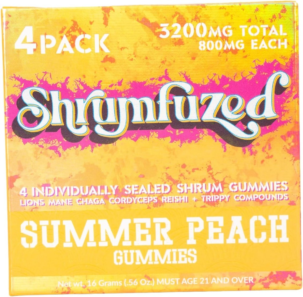 特権の向知性ジミー3200mg - ライオンズマネ、レイシ、チャガ、およびコルディセプの向知性トリップエキノコブレンド(4、夏のピーチ)