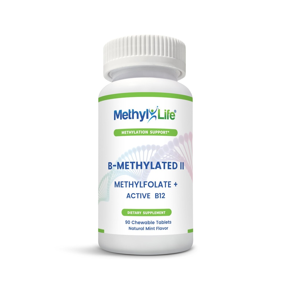 メチルライフ®B-メチル化Chewable - 3mg L-Methylfolate + メチルB12サブリンガル錠(Methylcobalamin) | 活性フレート&ビタミンB12 | ヴィーガン、非GMO、グルテンフリー