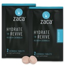 Zaca Recovery Chewable Supplement | Hydrate + Revive | パーティー、旅行、エクササイズ、高度 | 非砂糖と非グルテンフリー | 混合ベリー、2 パケット = 4 錠