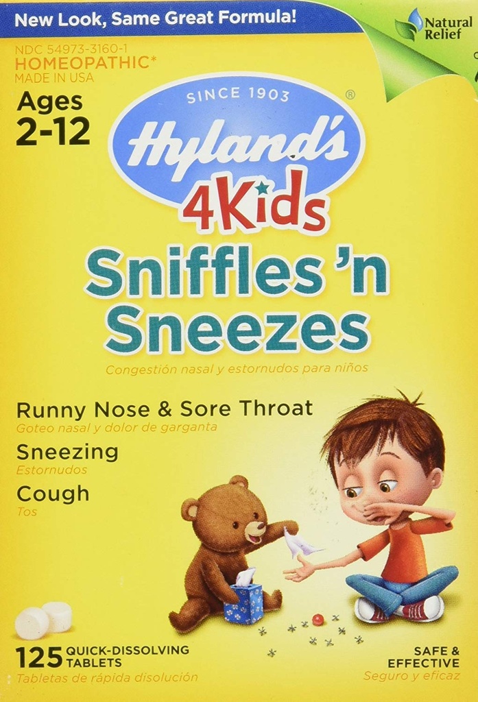 子供のための亜鉛は2 +、風邪の薬のタブレット、ハイランドの4人の子供のSniffles n'のSneezes、Decongestant、頭痛およびSinusの救助、アレルギーのための自然な処置および共通の風邪の症状、125の計算を老化させます