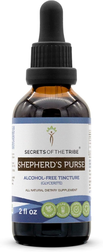 Tribe ShepherdのPurseアルコールフリー液体エキス、シェパードのPurse(Capsella Bursa-Pastoris)乾燥ハーブ(2 FL OZ)の秘密