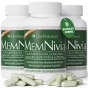 MemNivia Brainは、記憶と焦点のためのサプリメント | コグニビア®、バコパ、聖バジル&ジンジャーとデュアルセージ幹細胞フォーミュラ | 臨床的に証明された精神的サポート | 180 カプセル(3 ボトル) | アメリカ製