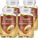 Ubiquinol CoQ10 600 MG Softgels with Omega-3 & Shilajit & PQQ, アドバンスト・デュアル・デリバリー・コエンザイムQ10, 活性CoQ10 Ubiquinolサプリメント 豊饒, 抗酸化, 心臓, 脳 & エネルギー, 240 サービング