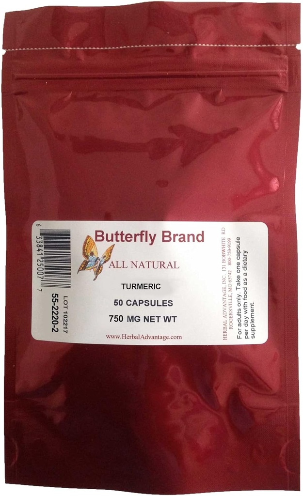 50のTurmericのカプセル750mg袋