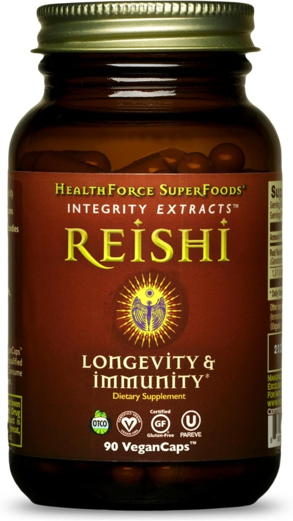 HealthForce SuperFoods Integrity Extract Reishi - カプセル - 90ビーガンカプセル