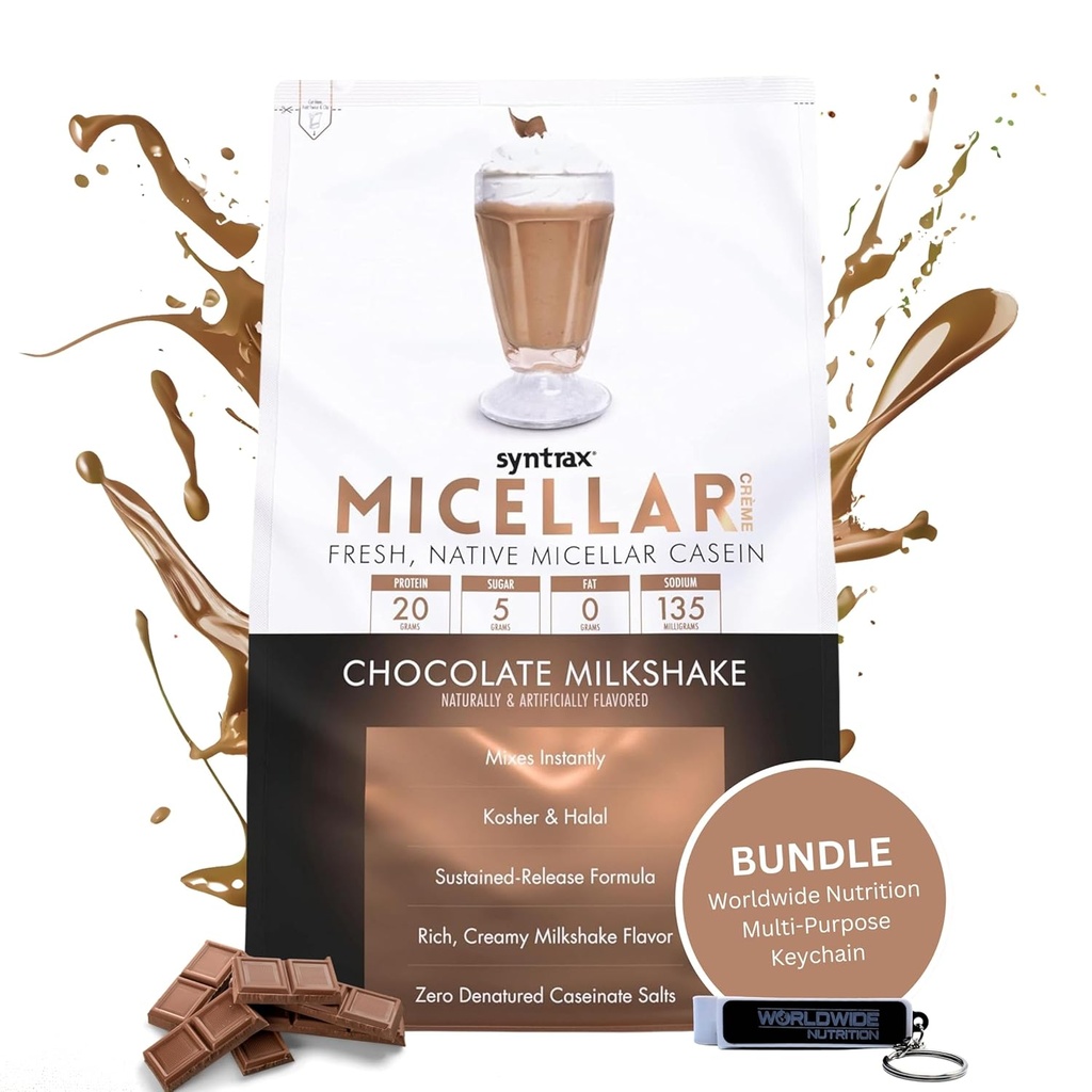 Syntrax バンドル: Micellar Créme、チョコレート ミルクセーク、世界的な栄養キーホルダー付き 2 ポンド