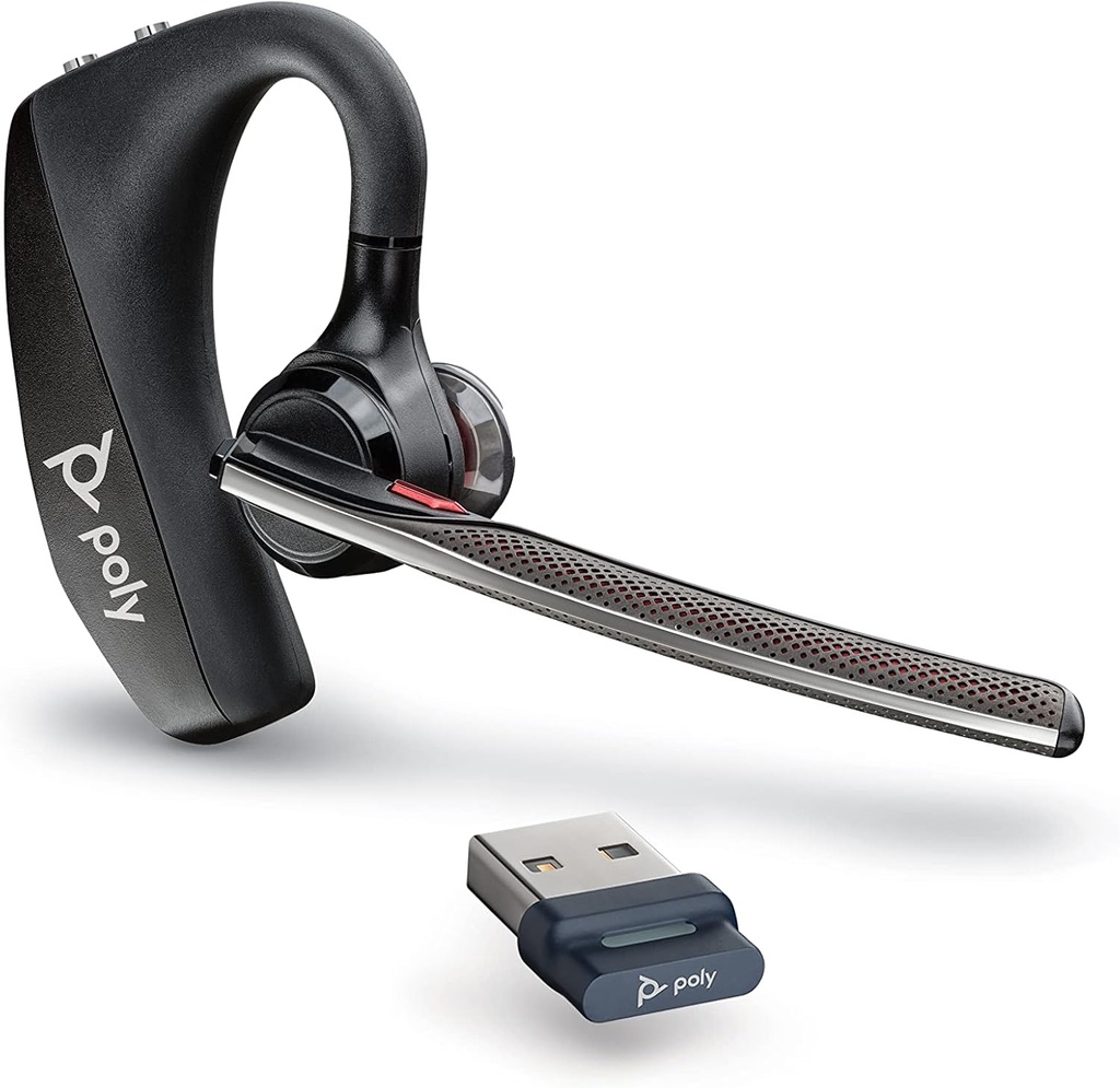 ポリボイジャー5200 UCワイヤレスヘッドセット&充電ケース(Plantronics) - シングルイヤーヘッドセットw /ノイズキャンセリングマイク - Bluetooth経由でモバイル/ Mac / PCを接続 - ワークスw /チーム、ズーム