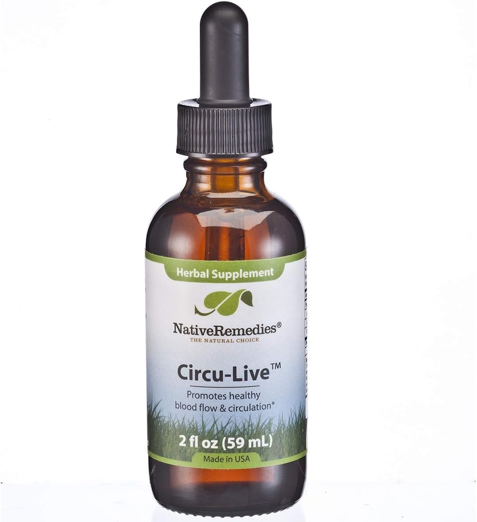 Native Remedies Circu-Live - All Natural Herbal Supplement Promotes Blood Flow and Healthy Circulation, 2 Fl oz.
