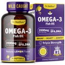 Omega-3 魚油, 3500 mg, ハイEPA & DHA – 魚の味なし, 飲みやすい, 自然なレモン – 心臓をサポート, 脳 & 関節の健康 – 90 ソフトゲル – ワイルドキャッチ.