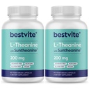 BESTVITEダブル強度サンテアニンL-テアニン200mg - 特許取得済み&臨床的にスタディ - 120ベジタリアンカプセル(2 x 60) - ビーガン - いいえステアレーツなし - 非GMO -グルテンフリー - リラックスサポート
