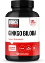 FORCE FACTOR Ginkgo Biloba 120mg、大人のための脳の健康の補足、最高の強さのGinkoの脳サポートおよび認知の補足、ビーガン、非GMO、120カプセル