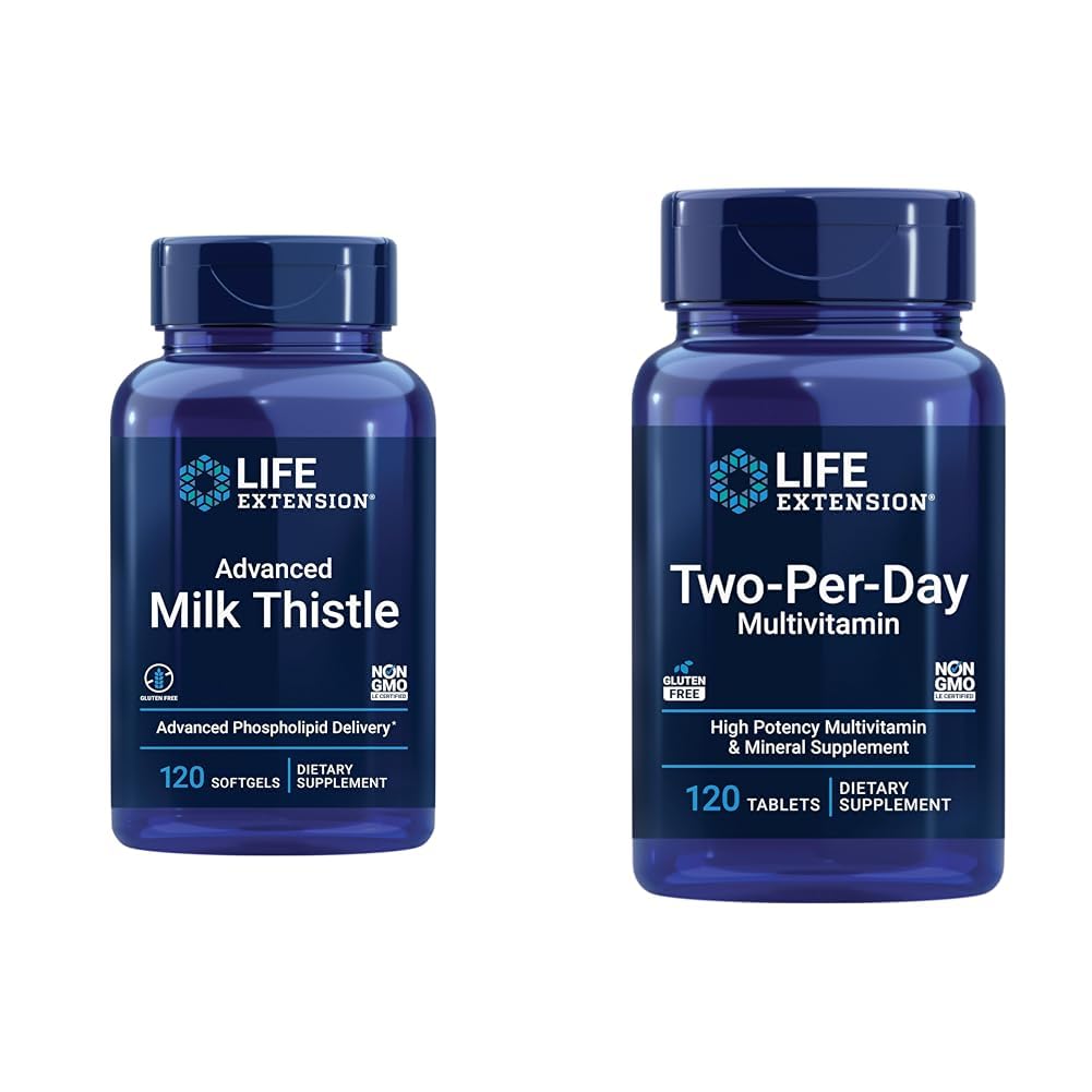 ライフエクステンション アドバンストミルク アコール 120 Softgels と 2-Per-Day High Potency マルチビタミン & ミネラル 120 錠バンドル