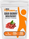 BulkSupplements.com Wolfberry Extract Powder -Goji Berries Supplement, フルーツパウダー - ビーガン&グルテンフリー, 1g/サービングあたり, 250g (8.8 oz) (パック 1)