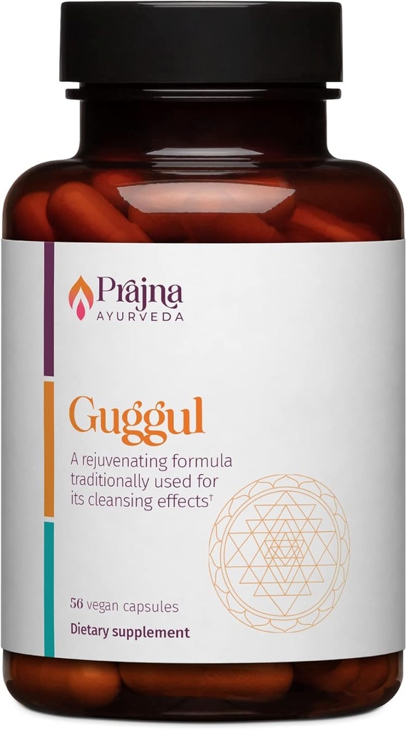 健康な方向 Kulreet Chaudhary's Prajna Ayurveda Guggul Formula博士は伝統的に心と体を浄化するために使用されます(56カプセル- 500mg)
