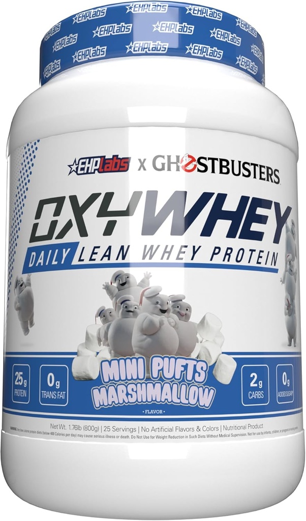 EHP Labs OxyWhey Whey Protein Isolate - 25g 高たんぱく質、低炭水化物、砂糖無料食事代替 - 筋肉の回復のためのリーンWheyパウダー - 非GMO、グルテンフリー - 25セルフ - マシュマロ